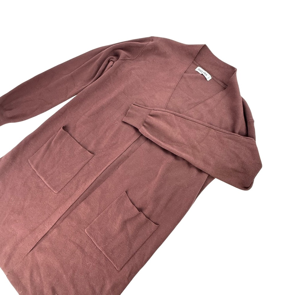 Grace Karin Brown Academia Duster Cardigan Longline Cozycore Business Casual L